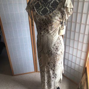 Lightweight midi dress; brown dress